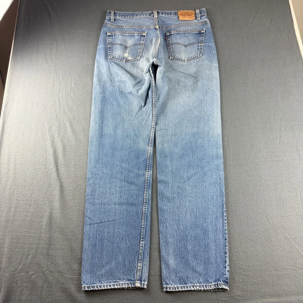 Vintage USA Levis 501 Jeans Men's 36x34 (Fits 34x34) Blue Faded Button Fly 1980s